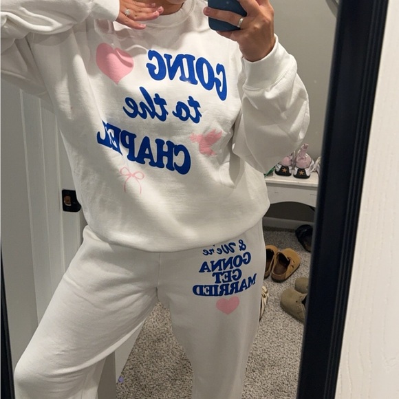 Bridal Sweatpants Set! Going to the chapel & we’re gonna get married! - Picture 1 of 3